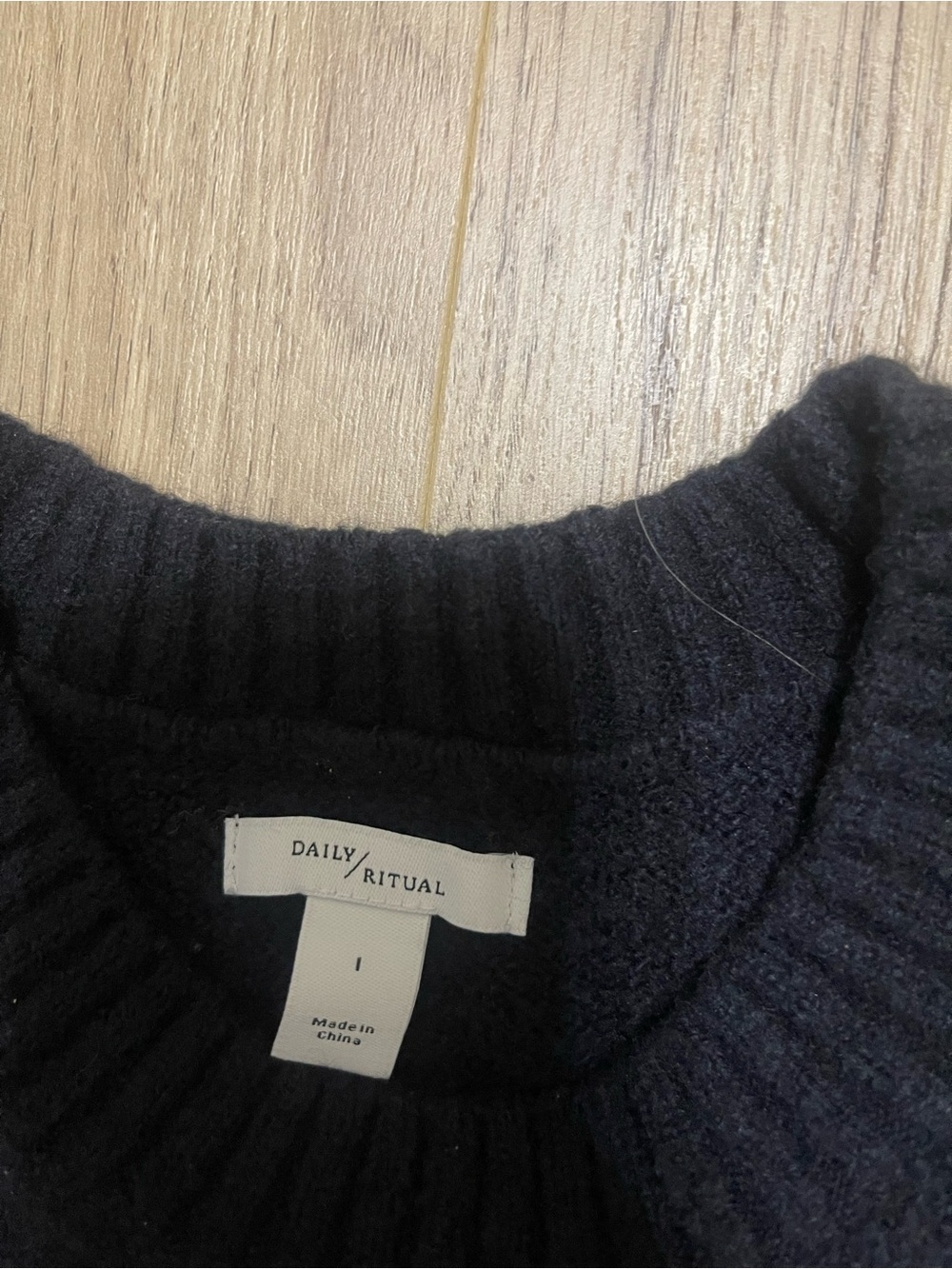 Daily Ritual Sleeveless Knit Tank Top - Black (L) - Picture 3 of 4